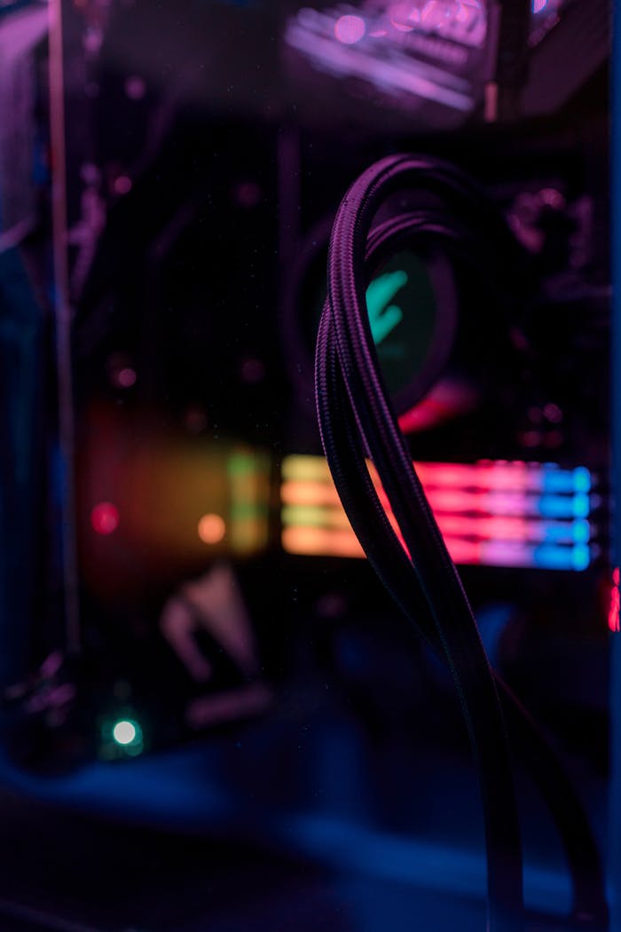 Close-up of Wires Connected to a Device 